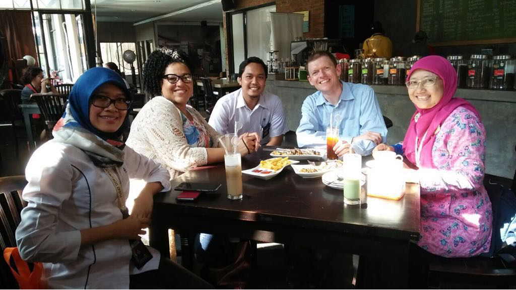 group shot of coffee at mini garden